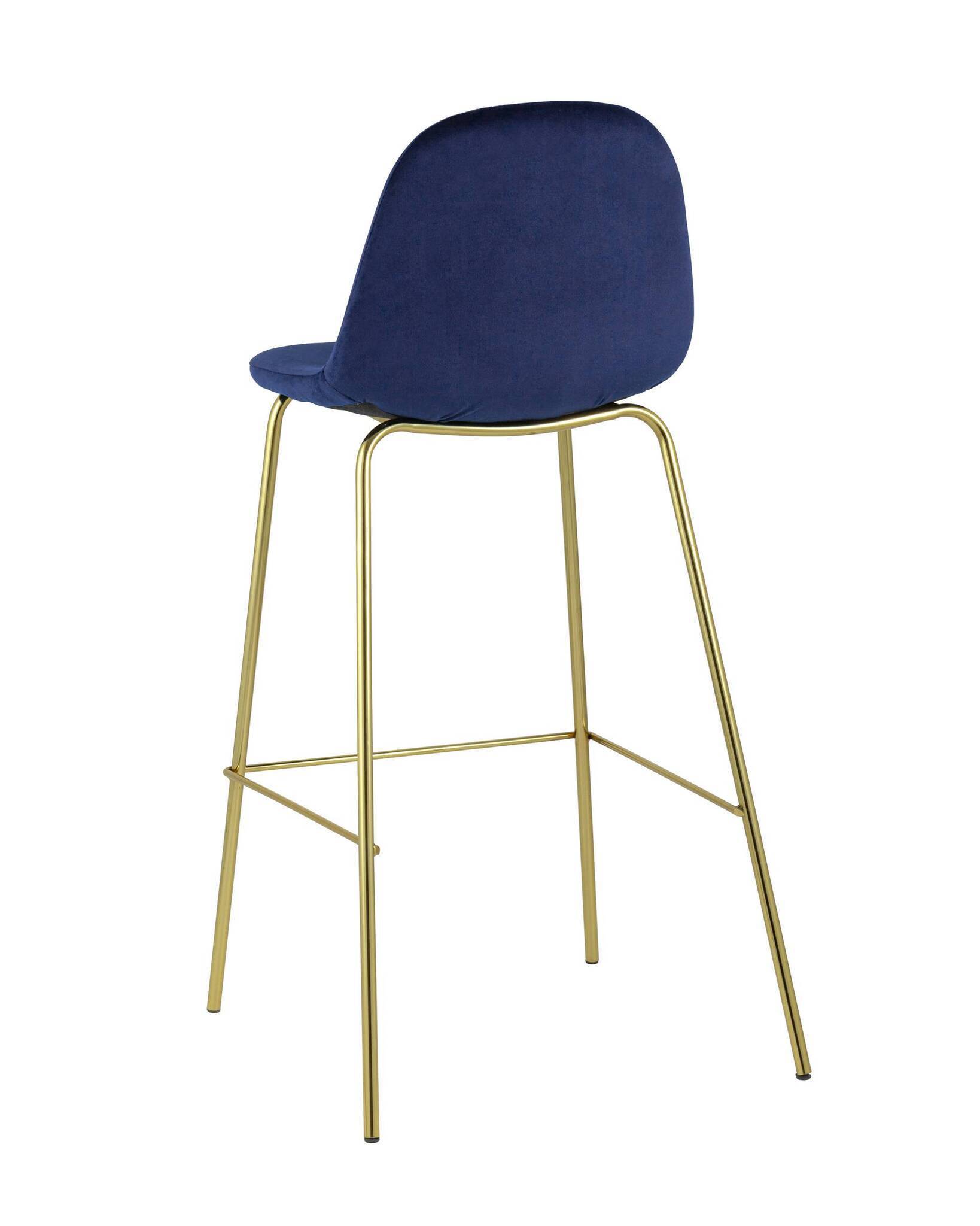 Стул барный Валенсия велюр синий золотые ножки Stool Group