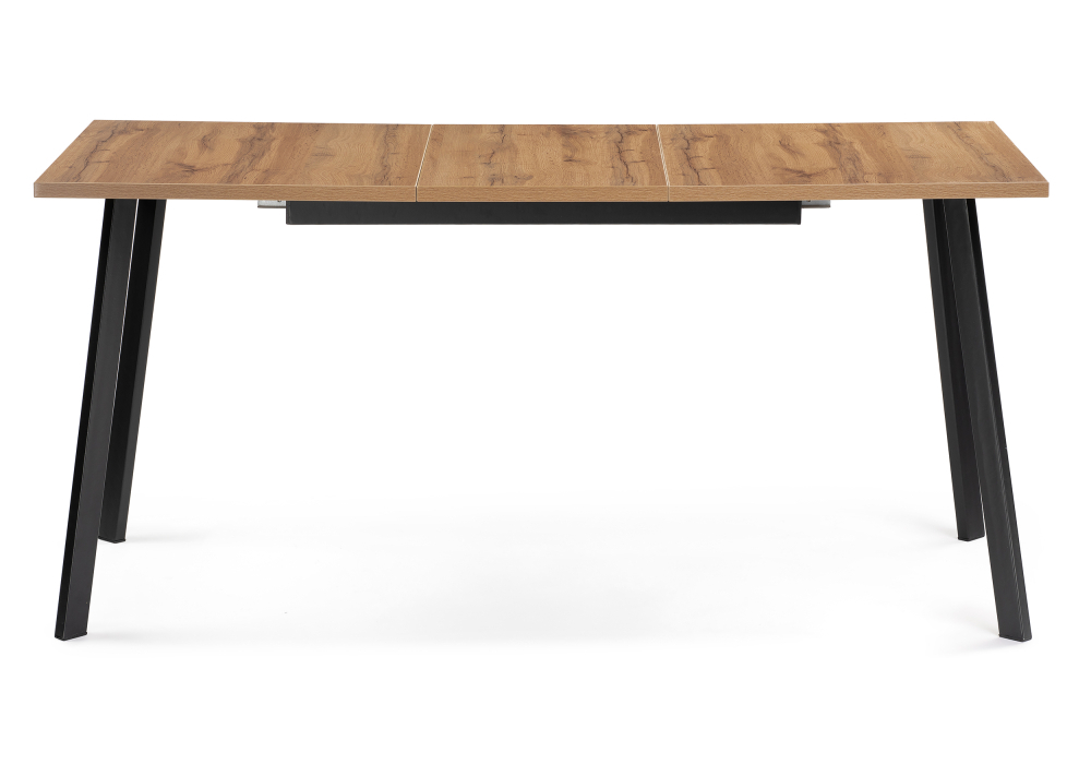 Стол деревянный Woodville Колон Лофт 120(160)х75х75 25 мм дуб вотан / черный матовый 489606