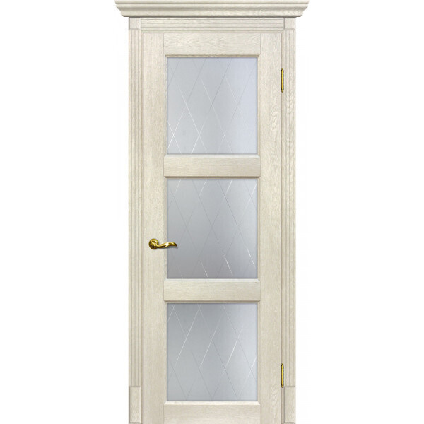 Межкомнатная дверь Graf Тоскана-4 Сатинат, контурный полимер б-цв. рис. Ромб Бьянко (2000 х 800)