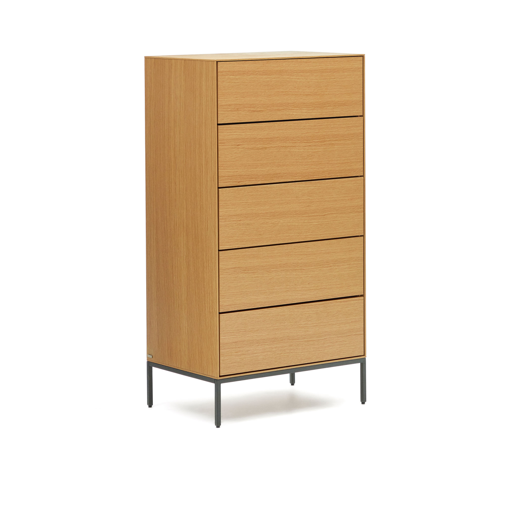 Vedrana Комод с 5 ящиками из дубового шпона со стальными ножками 60 x 114 см La Forma (ex Julia Grup)