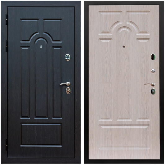 Дверь входная Graf Эврика МДФ 10 мм ФЛ-58 Венге / МДФ 6 мм ФЛ-58 Дуб беленый