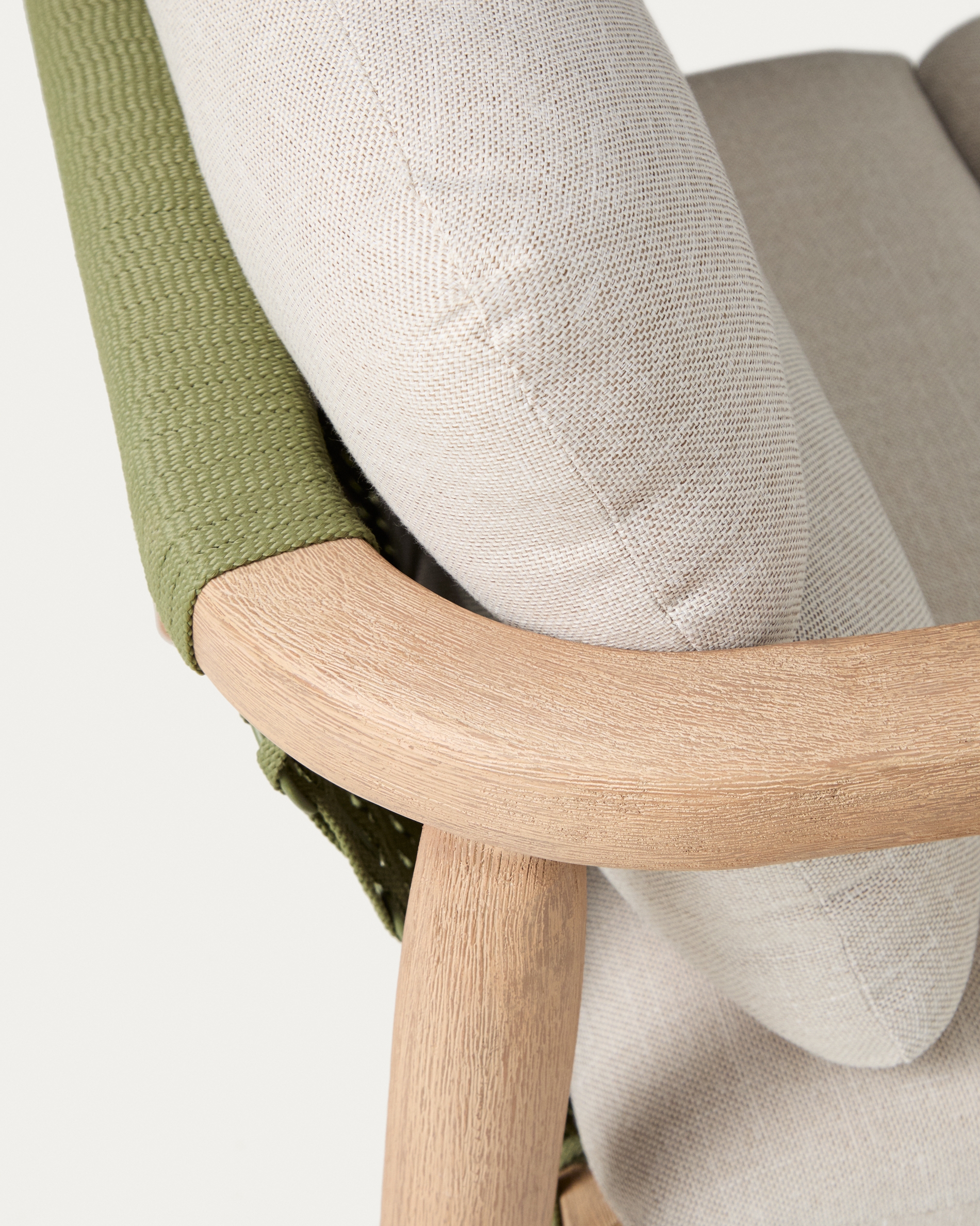 Уличное кресло Menfi из массива акации и зеленой веревки La Forma 482299