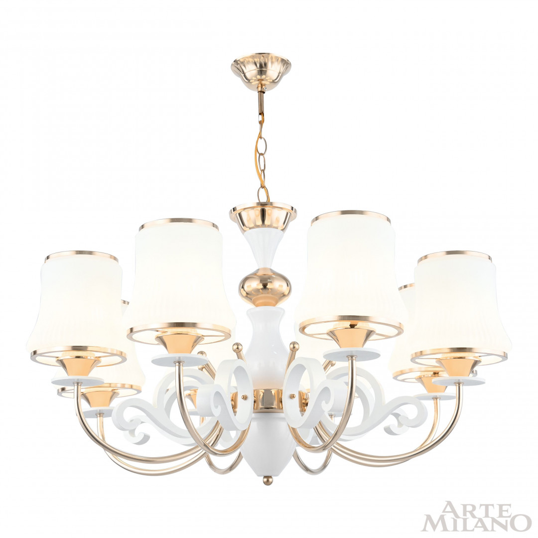 Люстра подвесная с плафонами 301097/8 Wh/Gd Arte Milano