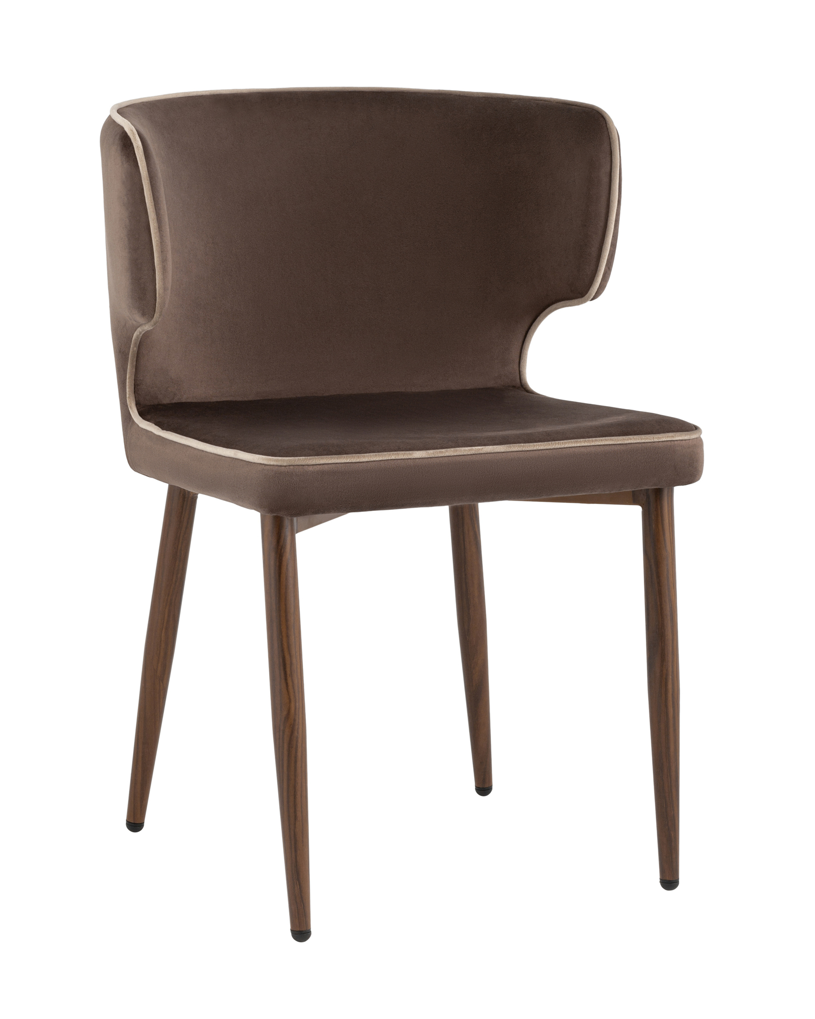 Стул Матео с кантом велюр коричневый ножки дерево Stool Group