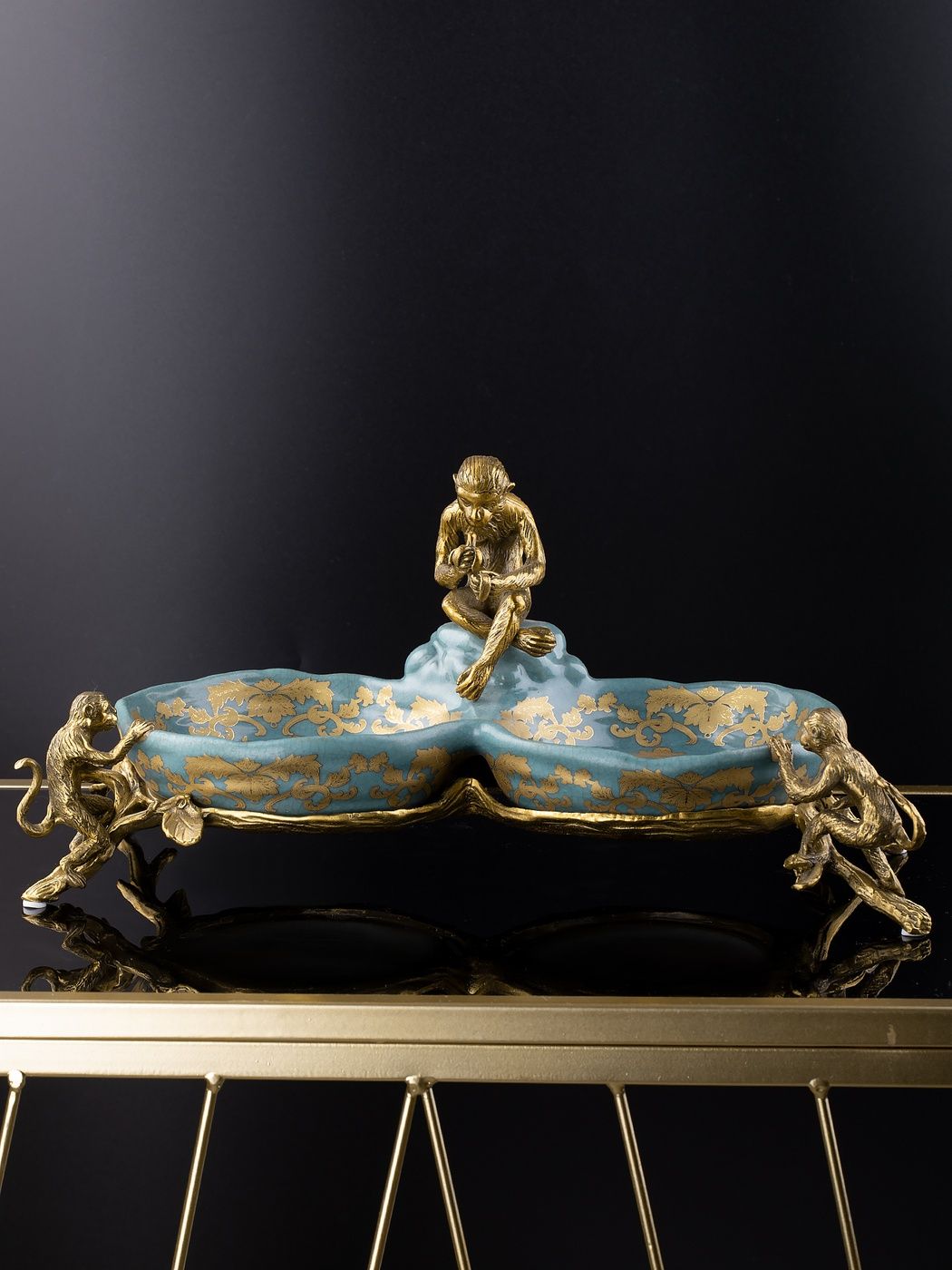 Блюдо с обезьянами Glasar 31G2183/C817H/NB4199