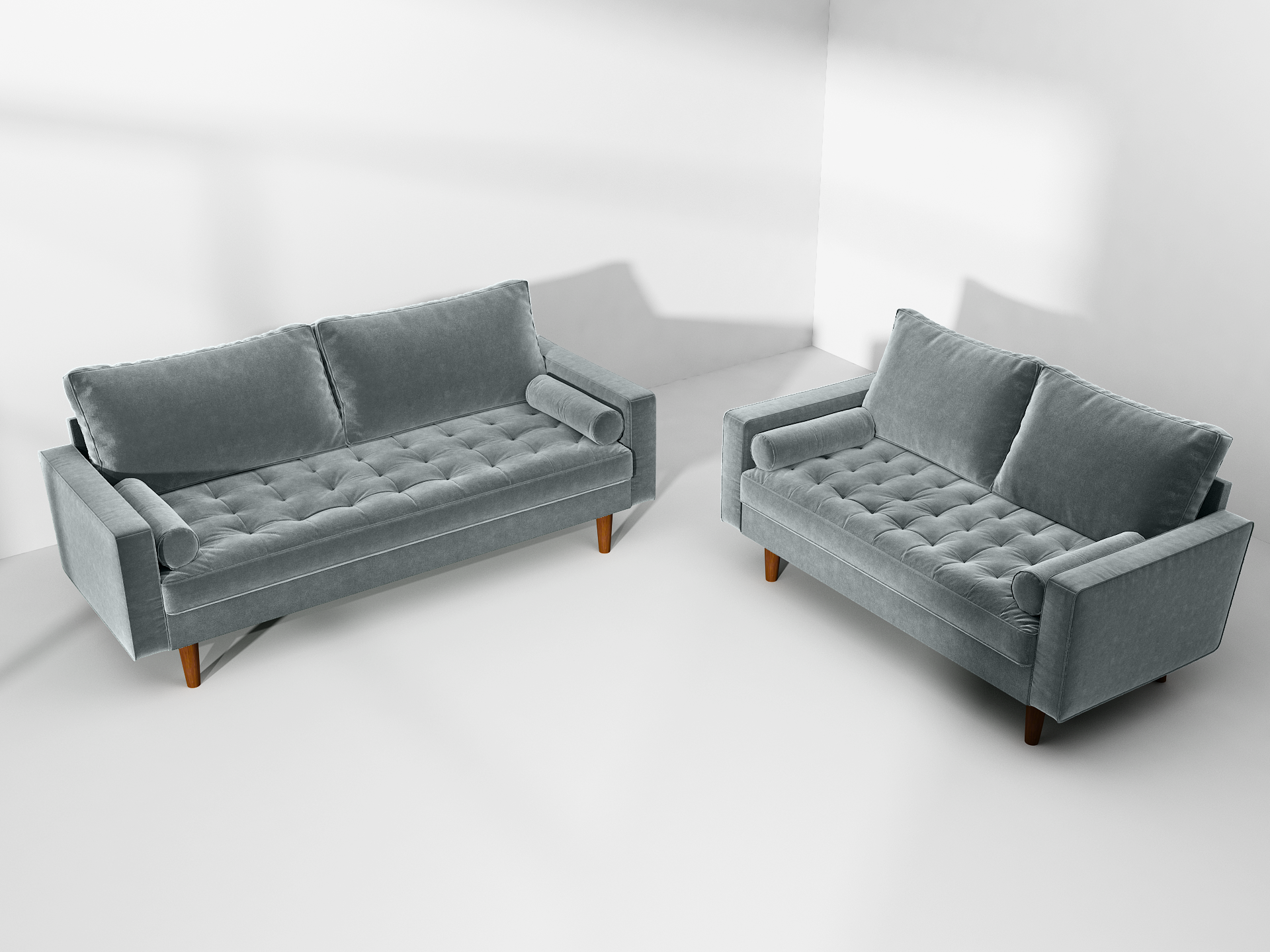 Диван Scott трехместный серо-голубой Bradex Home FR 0480