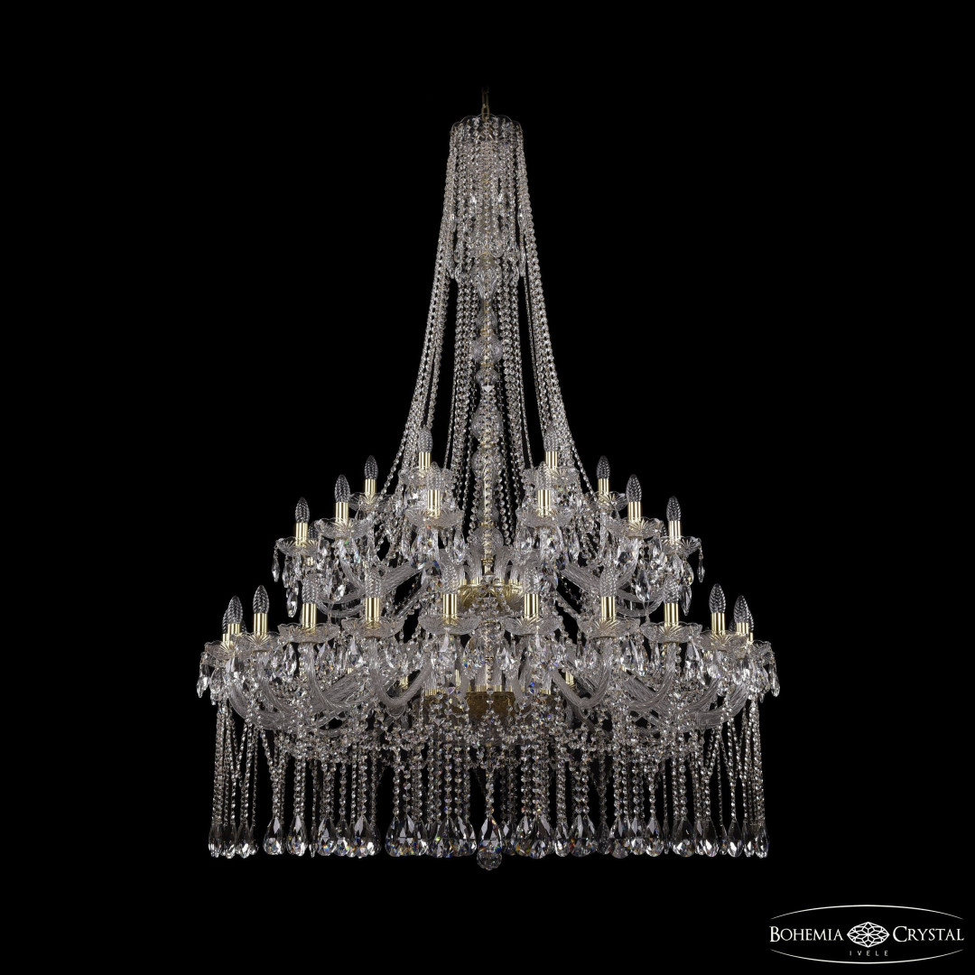 Люстра хрустальная 1413/24+12+6/460/h-185/2d Ni