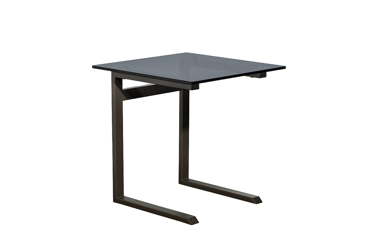 Стол журнальный приставной серый, стекло тонированное 50*50*50 Garda Decor 57EL-11011