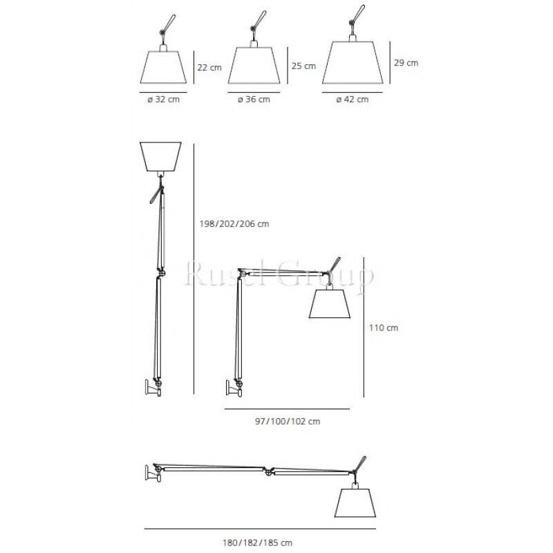 Настенный светильник Artemide TOLOMEO MEGA PARETE