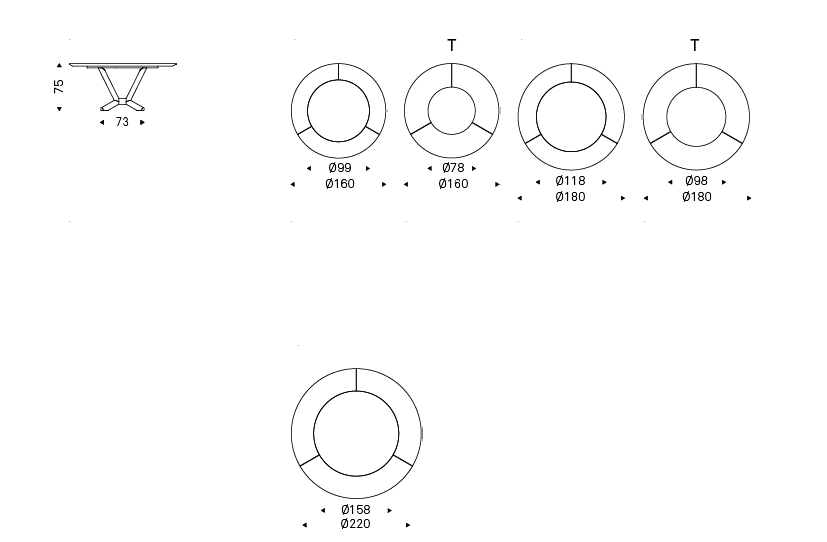 Обеденный стол Cattelan Italia Planer Ker-Wood Round