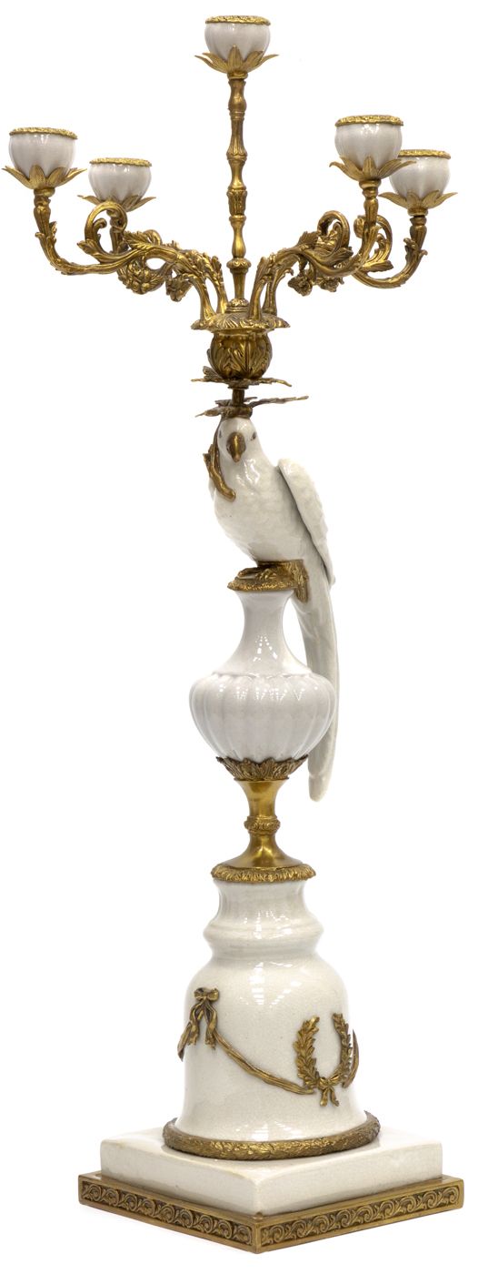 Подсвечник Попугай Glasar 31G1625/E566BC/WHITE