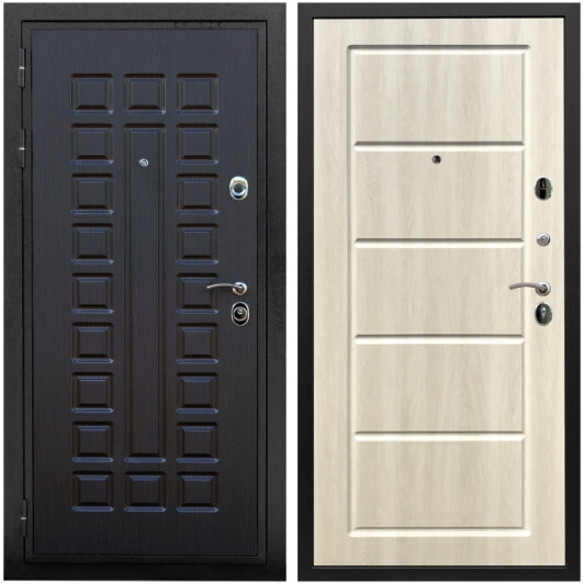 Дверь входная Graf Триумф МДФ 16 мм ФЛ-183 Венге / МДФ 6 мм ФЛ-39 Венге светлый