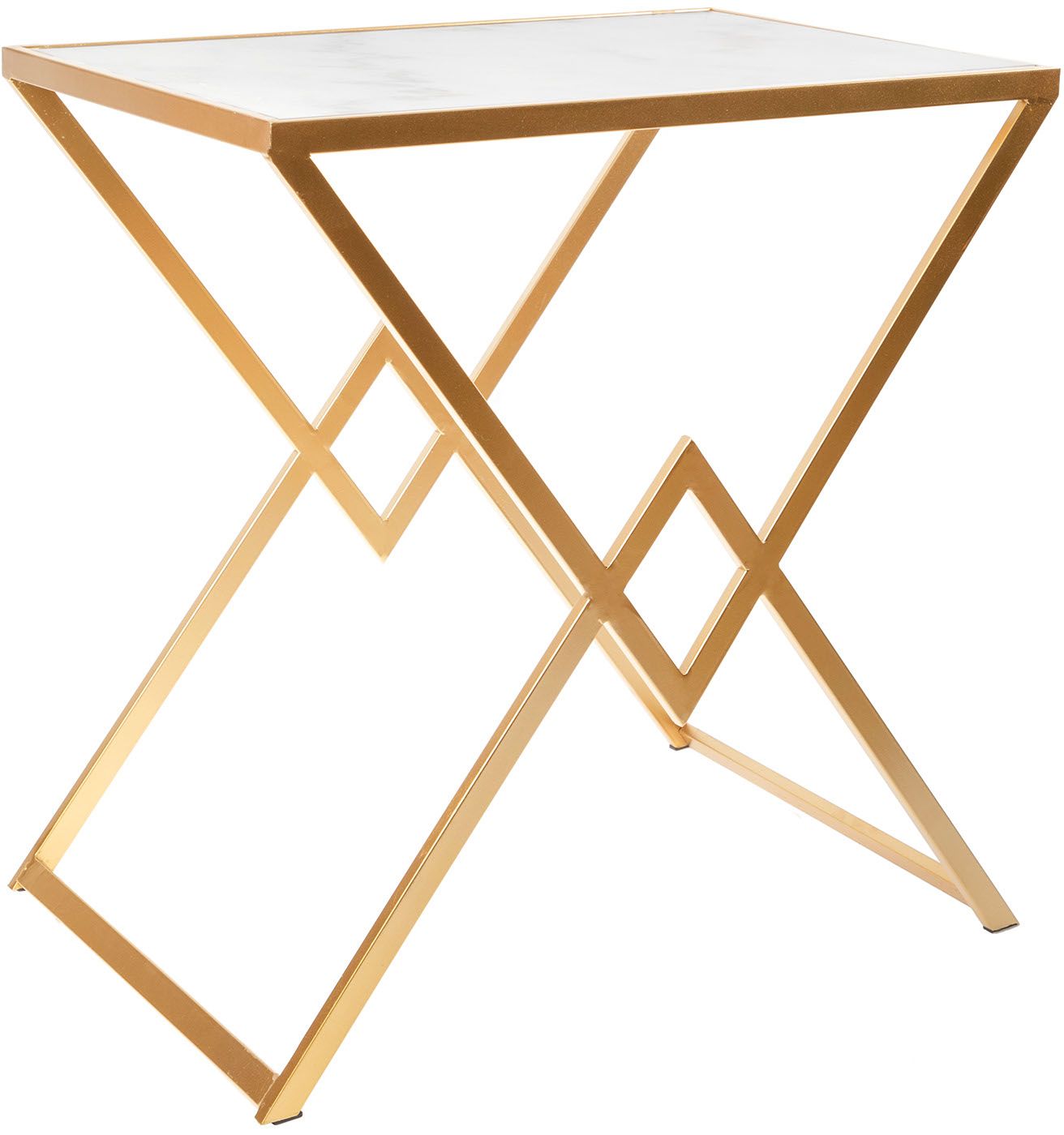 Столик приставной с белым мрамором Glasar 54-079