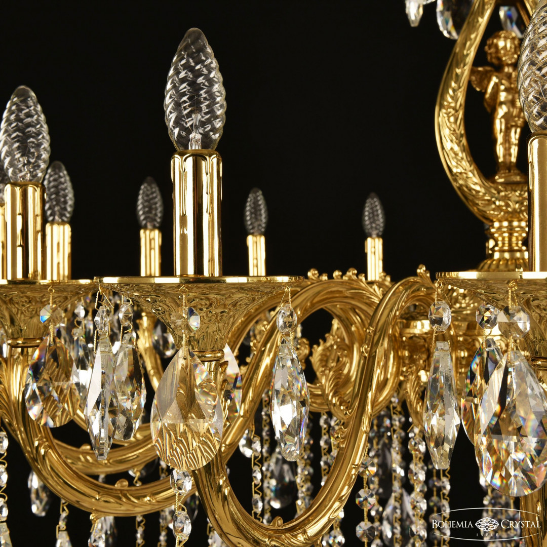 Люстра бронзовая с хрусталём 71401/16/360 B G FA10B