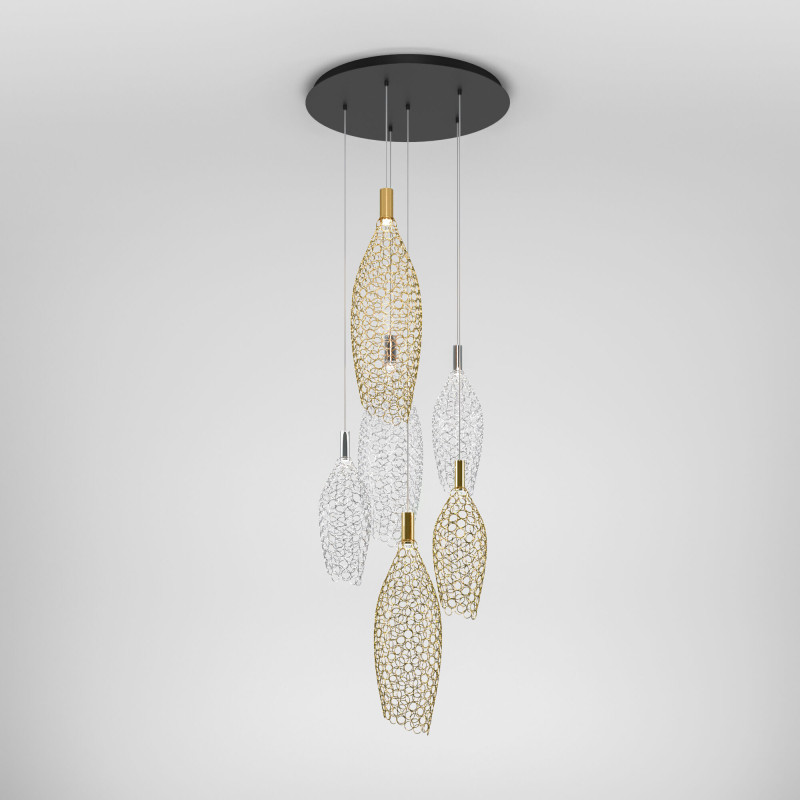 Каскадная люстра Eurosvet 90352/6 золото/хром