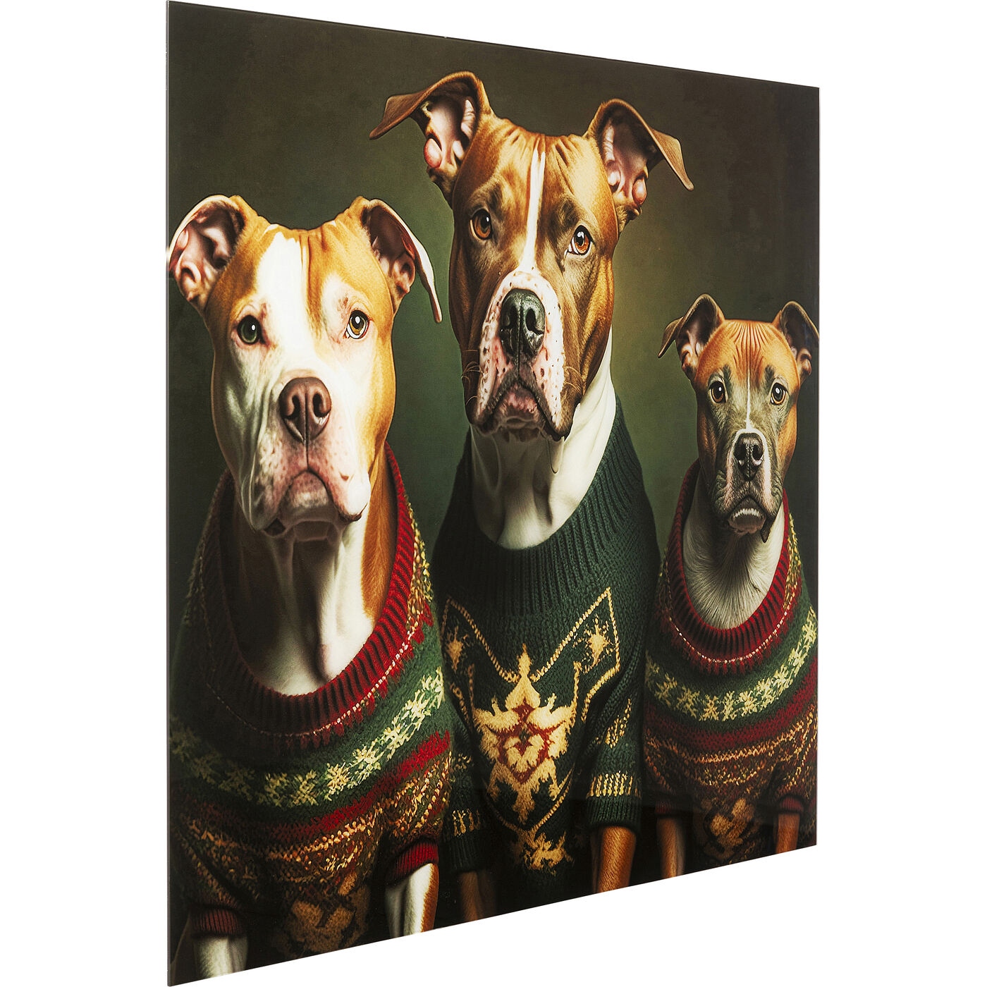 Картина стеклянная Dog Family 110x90 см KARE 56270