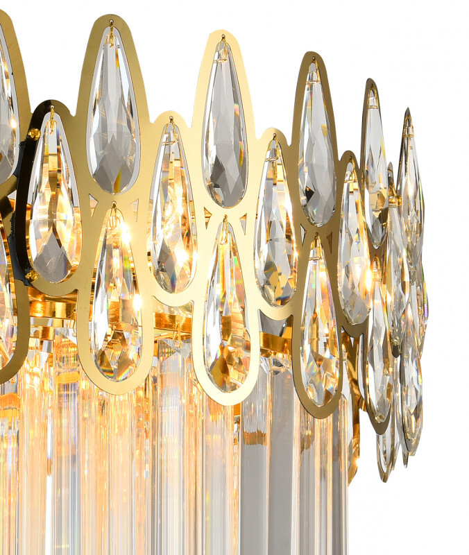 Каскадная люстра Natali Kovaltseva NAVIS 76019/8C GOLD