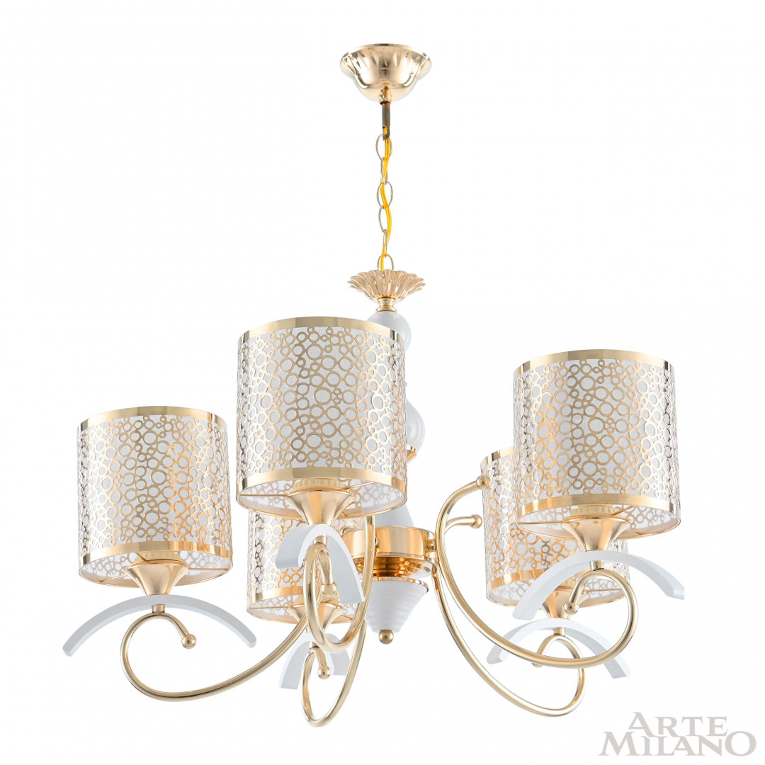 Люстра подвесная с плафонами 309787/5 Wh/Gd Arte Milano
