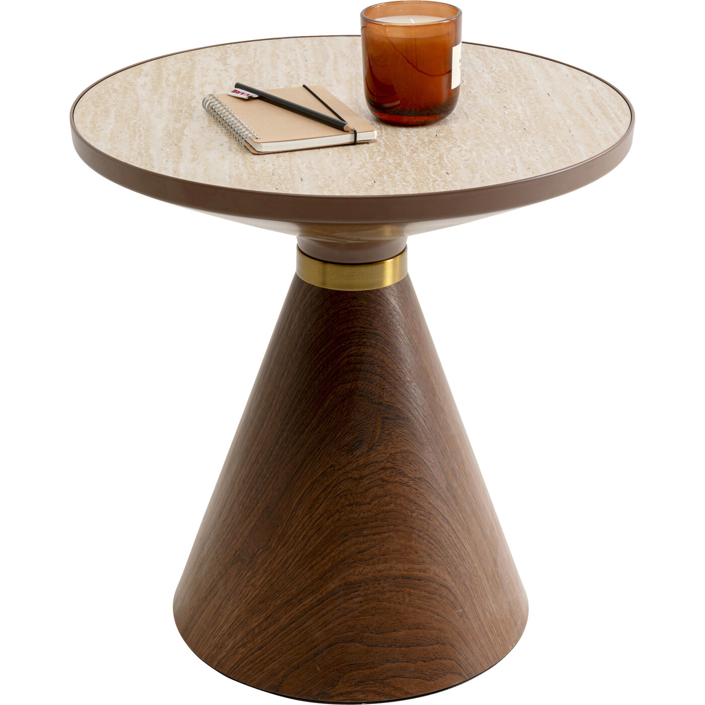 Стол кофейный Cono Travertin Ø50cm KARE 71333