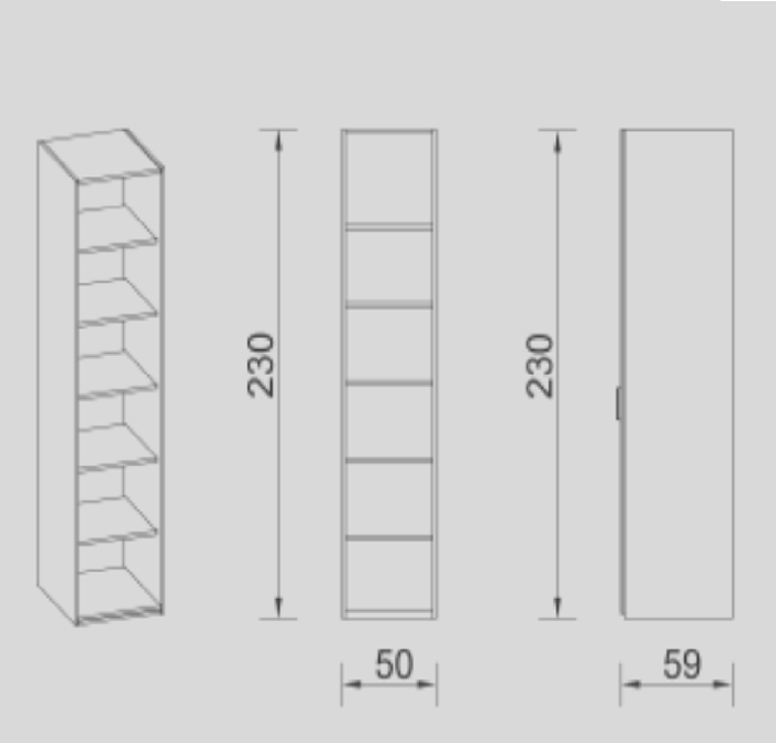 Шкаф однодверный с полками цвет орех Garda Decor 140SA-52OR