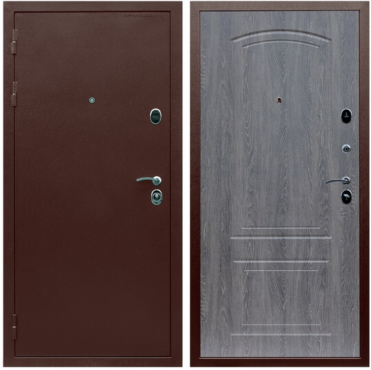 Дверь входная Graf Люкс ТП-70 Антик медь / МДФ 6 мм ФЛ-138 Дуб Филадельфия графит