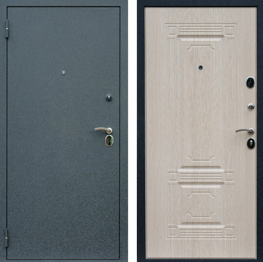 Дверь входная Graf Колизей Черный крокодил / МДФ 16 мм ФЛ-2 Дуб беленый