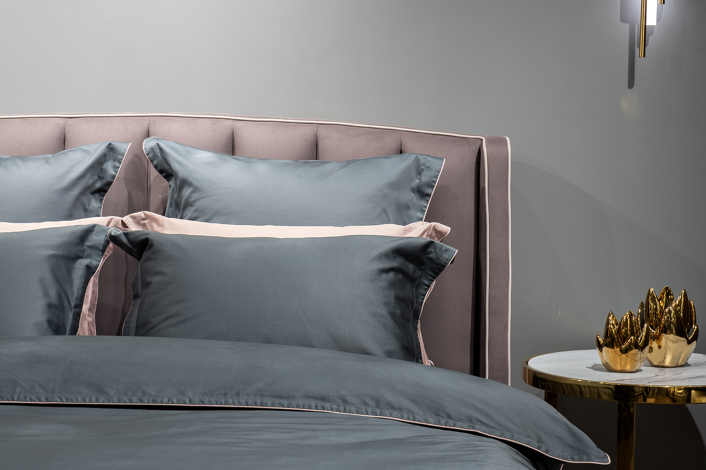 Пододеяльник сатиновый зеленый Garda Decor 130HB-00050