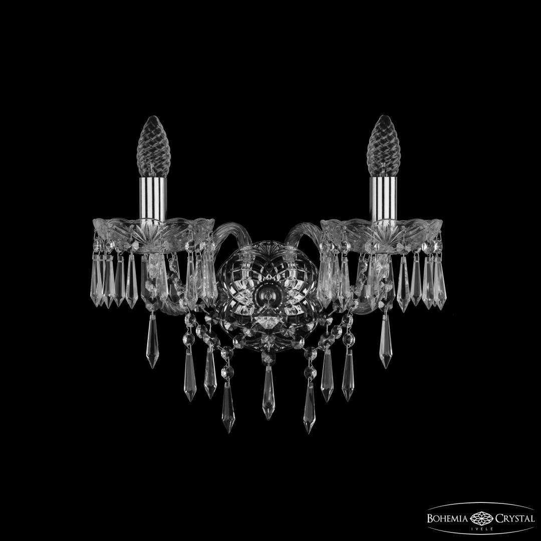 Бра хрустальные 1403B/2/160/XL Ni Bohemia Ivele Crystal