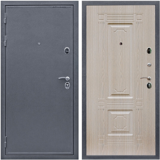 Дверь входная Graf Лондон Антик серебро / МДФ 6 мм ФЛ-2 Дуб беленый