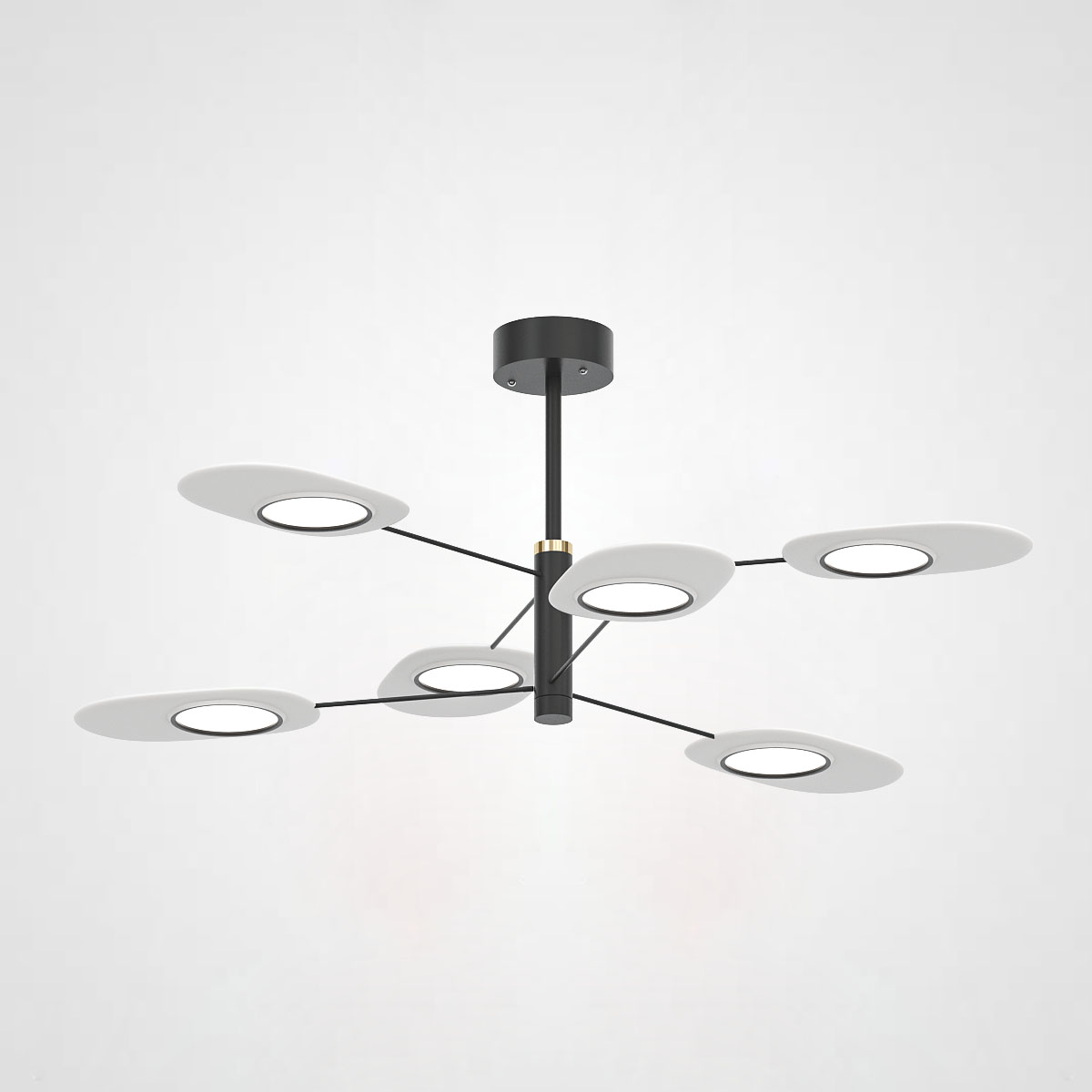 Люстра на штанге INGEL D90 6 lamps Black/White by ImperiumLoft