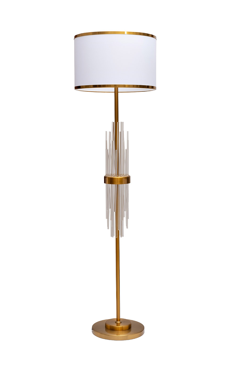 Торшер металлический со стеклянным декором Garda Decor K2CPF-07249