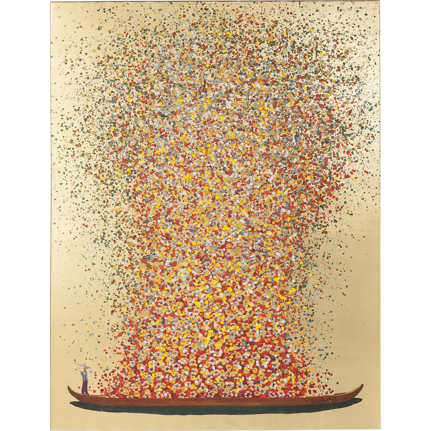 Картина Flower Boat Gold Red 100x80 см KARE 65736