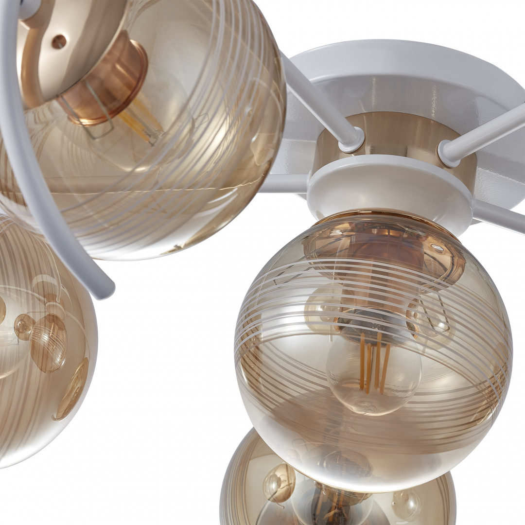 Люстра с плафонами 326208/5+1 WH+FG Arte Milano