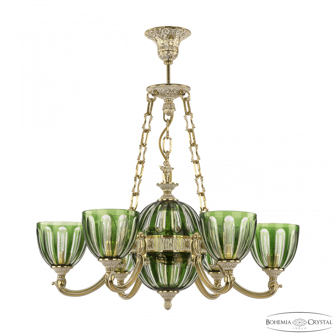 Подвесной светильник бронзовый 72009P/6/175 GW P1 U Clear-Green/H-1H FA10S