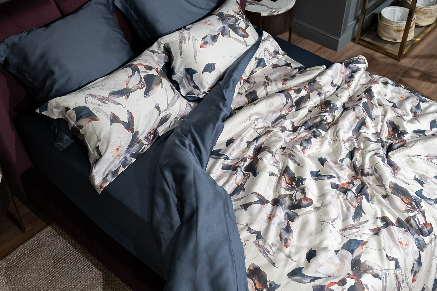 Пододеяльник Сопрано Магнолия 145х210см синий Garda Decor 131SH-276-POD MAG SOPR SIN