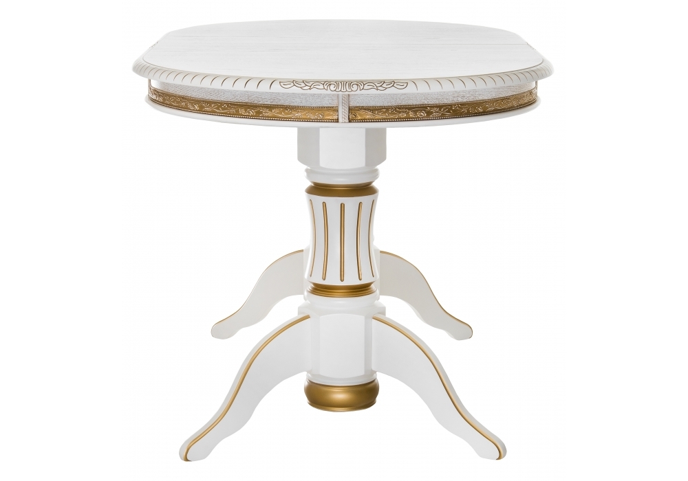 Стол Woodville Женева молочный с золотой патиной 406085