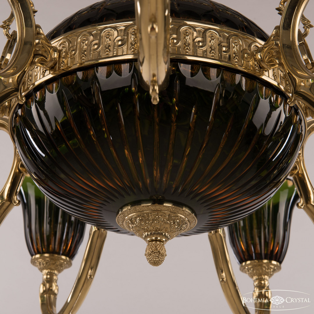 Подвесной светильник бронзовый 72009P/9/250 G P2 U Amber-Green/H-1K Y8 FA10B