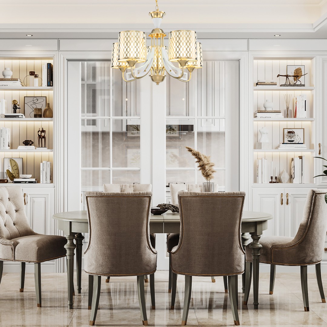 Люстра подвесная с плафонами 303387/5 Wh/Gd Arte Milano