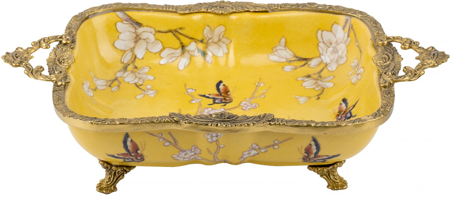 Блюдо на ножках с ручками Glasar C843HC/HY2081