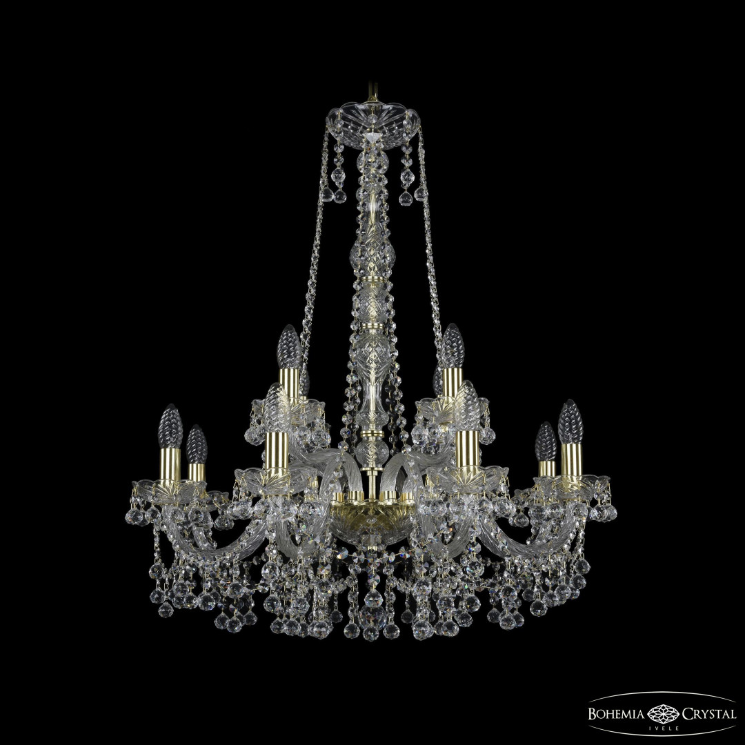 Люстра хрустальная 1409/8+4/240/h-77 G