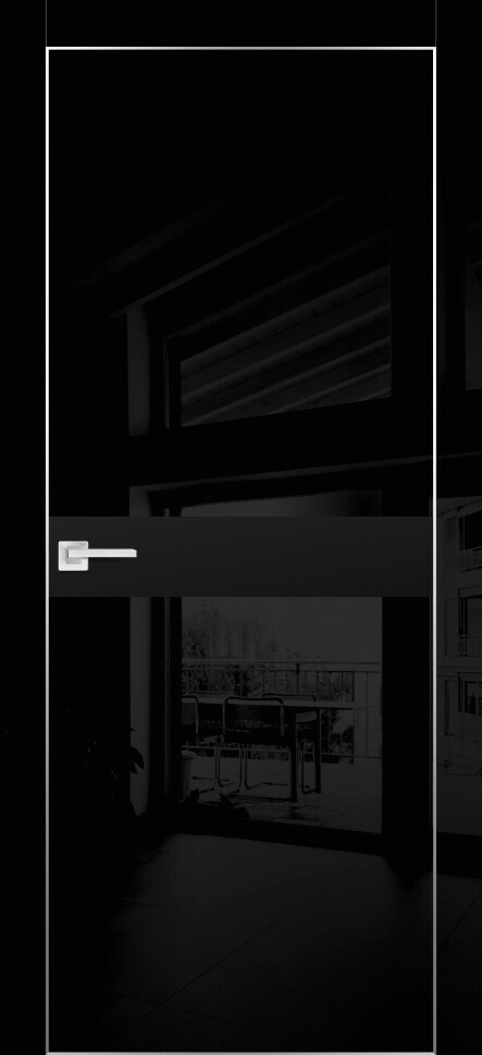 Межкомнатная дверь Graf HGX-13 Черный мателак Черный глянец (2000 х 600)