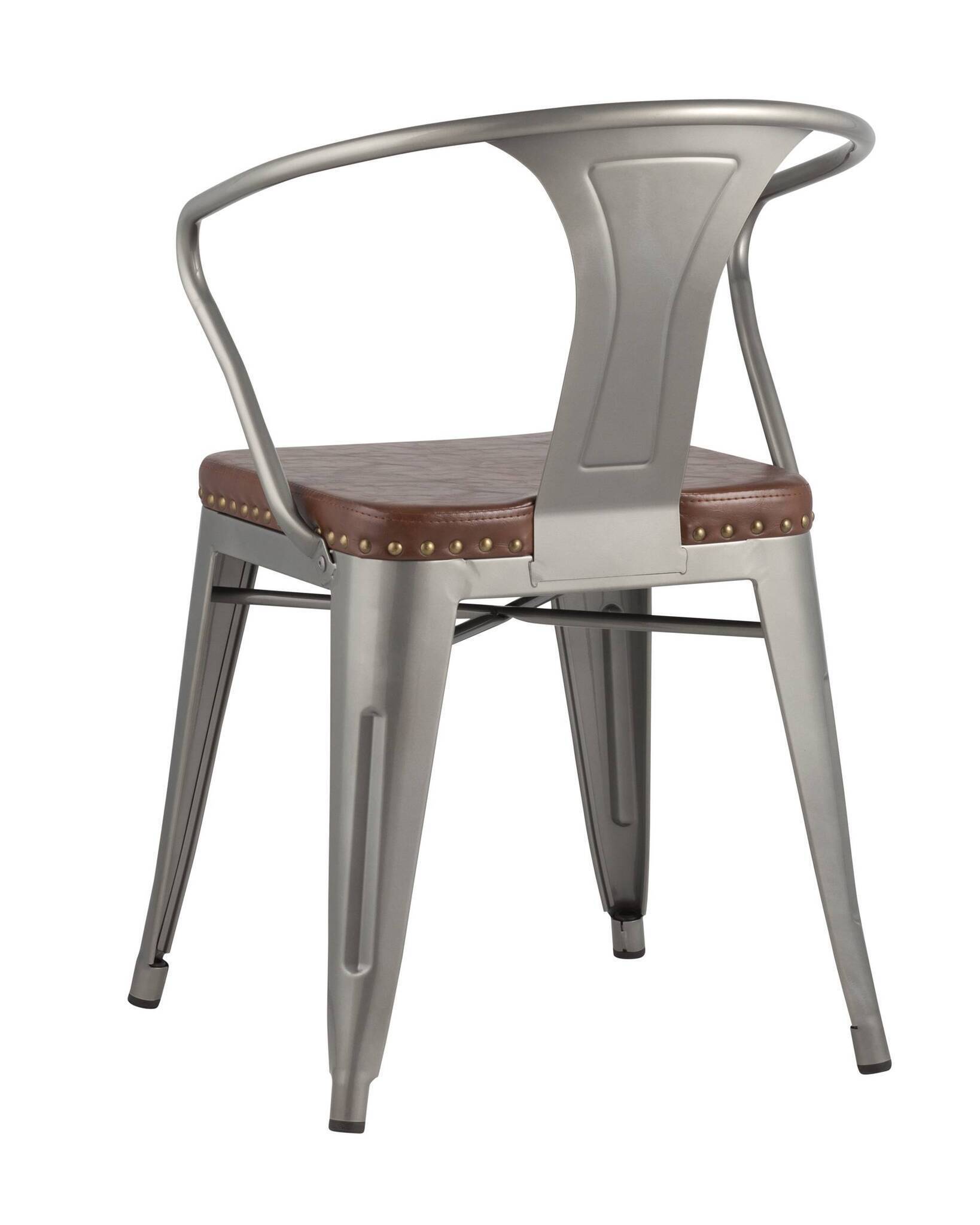 Стул TOLIX ARMS SOFT с подлокотниками серебристый Stool Group
