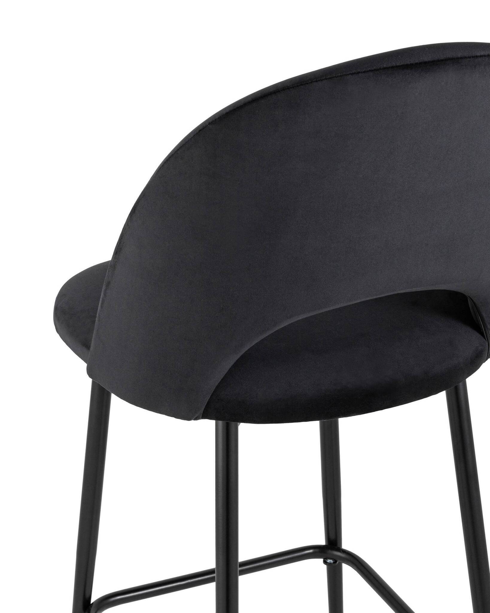 Стул полубарный Меган велюр черный Stool Group