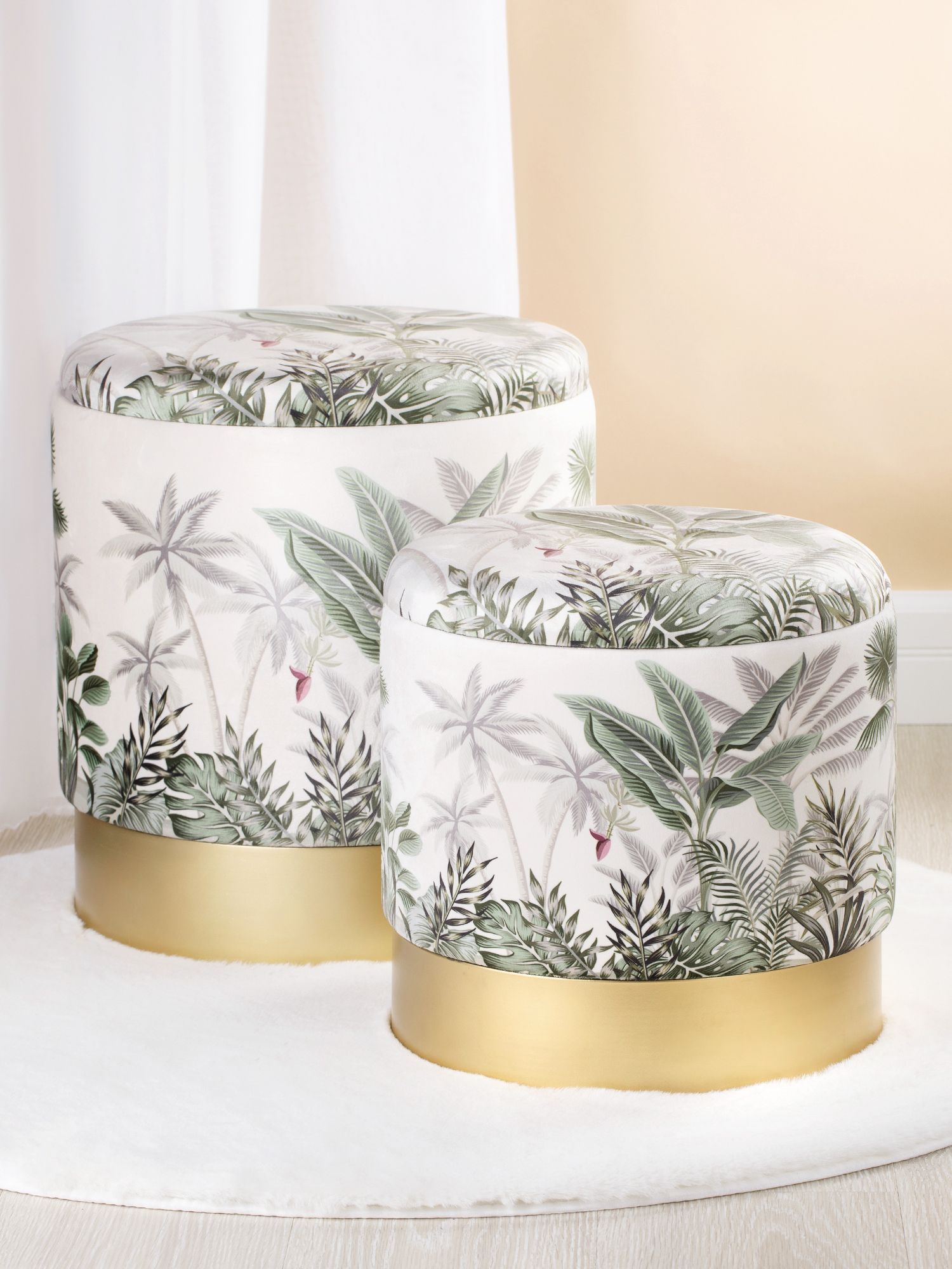 Пуфы с крышкой, набор Glasar 49-139/138