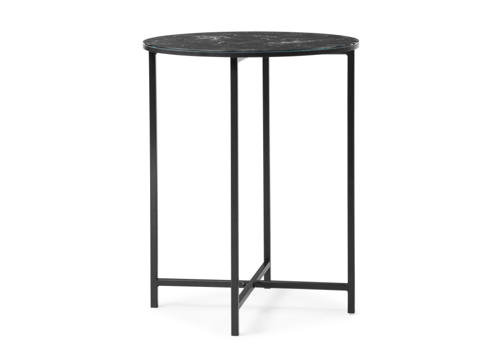 Журнальный стол Woodville Манеттия стекло мрамор черный / черный 507408