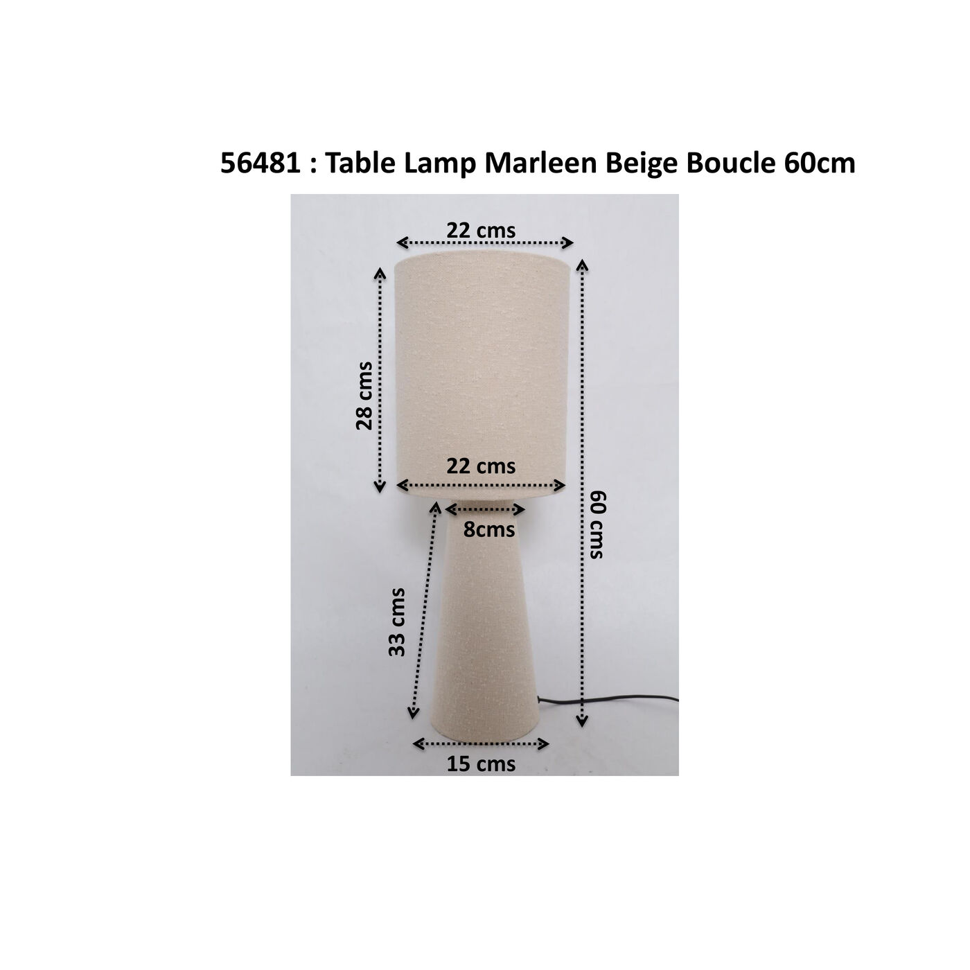 Светильник настольный Marleen Beige Boucle 60cm KARE 56481