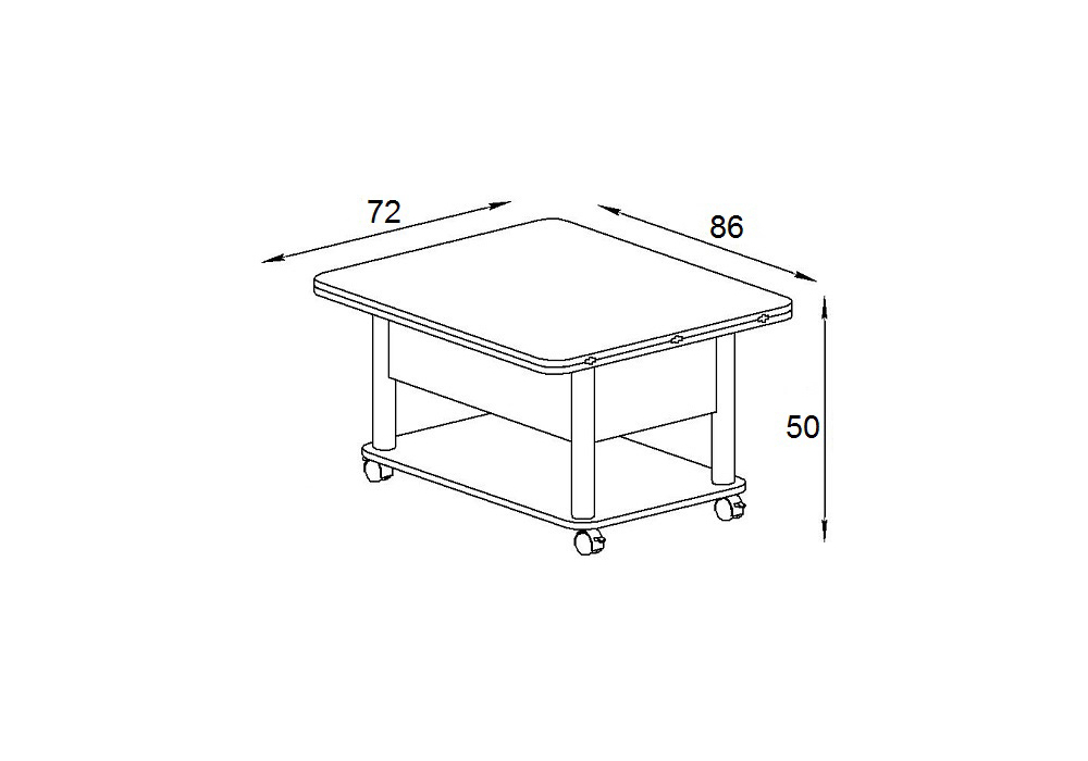 Стол-трансформер Woodville Виват темный венге / черный 402950