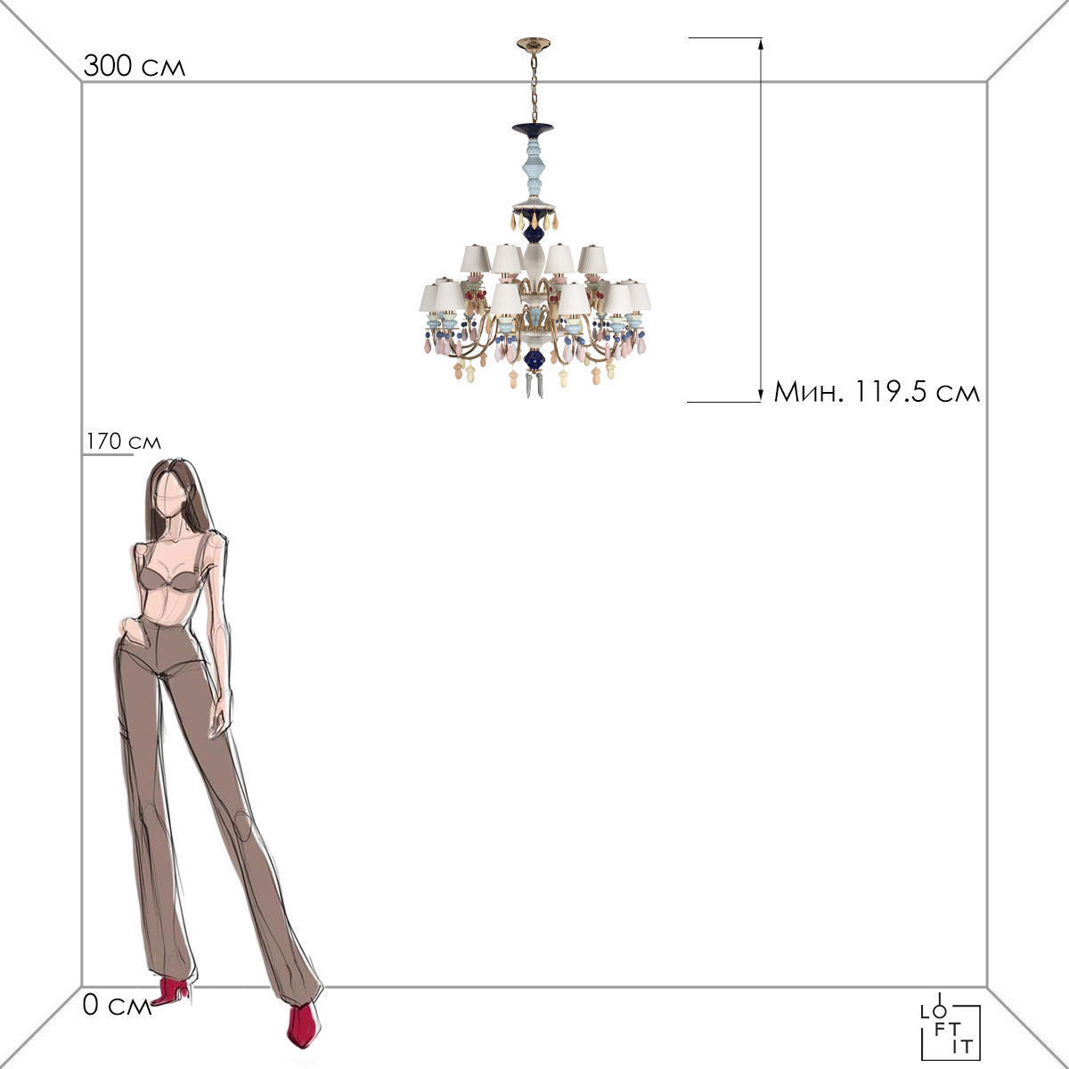 Подвесной светильник LOFT IT Grace 10203/12+8 Mult