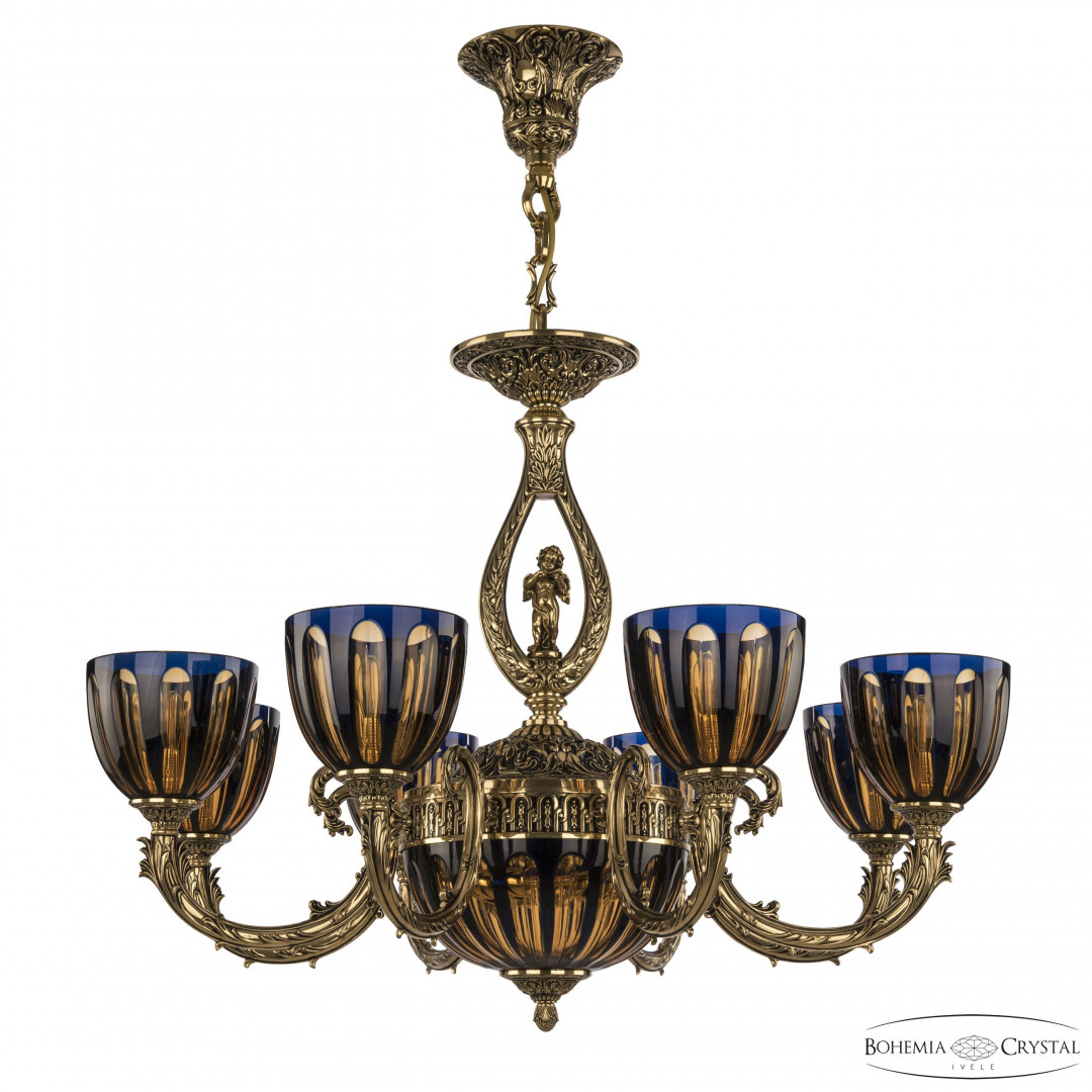 Люстра бронзовая 71409P/8/210 GB P1 U Amber-Blue/H-1H FA4S