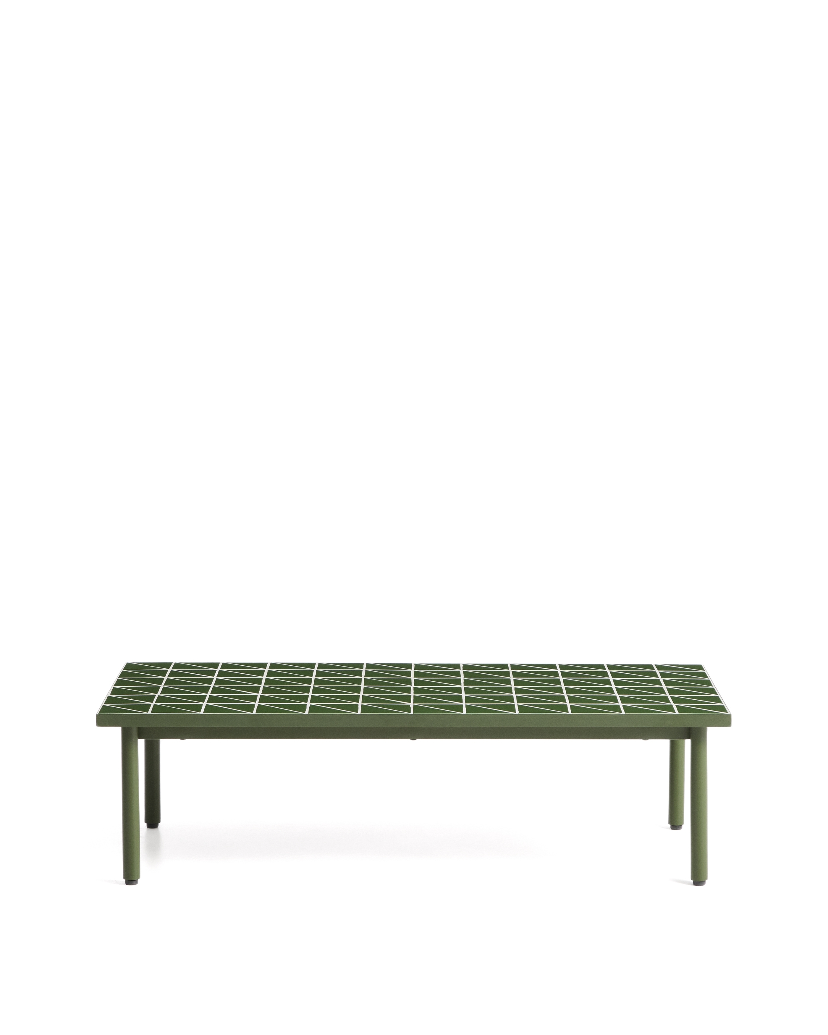 Уличный столик Maurina из зеленой стали с плиткой зеленого цвета 122 x 61 см La Forma 482015